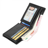 Leather Men's Wallet with Dollar Clip Short Business Wallet