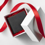 Leather Men's Wallet with Dollar Clip Short Business Wallet