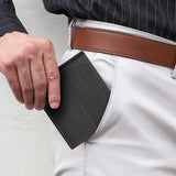 Leather Men's Wallet with Dollar Clip Short Business Wallet