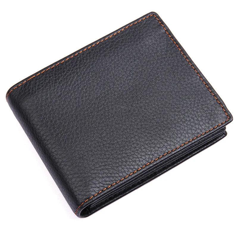 Leather Men's Wallet with Dollar Clip Short Business Wallet