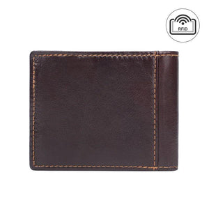 Men's Leather Wallet Short RFID Anti theft Brush Dollar Clip