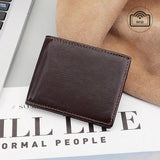 Men's Leather Wallet Short RFID Anti theft Brush Dollar Clip