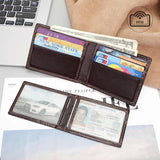 Men's Leather Wallet Short RFID Anti theft Brush Dollar Clip