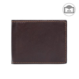 Men's Leather Wallet Short RFID Anti theft Brush Dollar Clip
