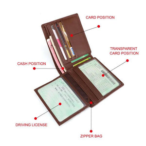 Short Bifold Men Wallet Casual Soild Wallet with Coin Pocket