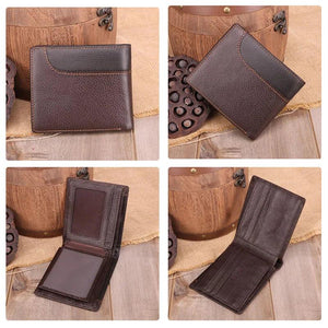 Leather Men Wallet Bifold Casual Solid with Coin Pocket Purse MRF66
