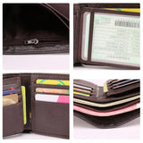 Leather Men Wallet Bifold Casual Solid with Coin Pocket Purse MRF66