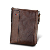 Men's Leather Wallet Purse Crazy Horse Cowhide Wallet W3-132