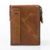 Men's Leather Wallet Purse Crazy Horse Cowhide Wallet W3-132