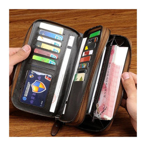 Men Leather Purse Long Business Clutch Large Capacity Handbags Billetera
