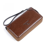 Men Leather Purse Long Business Clutch Large Capacity Handbags Billetera