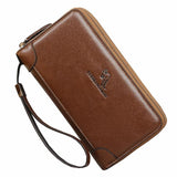 Men Leather Purse Long Business Clutch Large Capacity Handbags Billetera