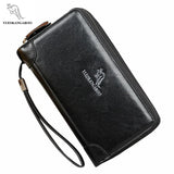 Men Leather Purse Long Business Clutch Large Capacity Handbags Billetera