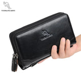 Men Leather Purse Long Business Clutch Large Capacity Handbags Billetera