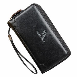 Men Leather Purse Long Business Clutch Large Capacity Handbags Billetera