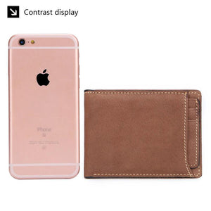 Oil Wax Cowhide Short Men Wallet Leather Purse