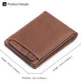 Oil Wax Cowhide Short Men Wallet Leather Purse