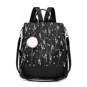 Flower Print Women Backpack Anti-theft Casual School Bag High Capacity