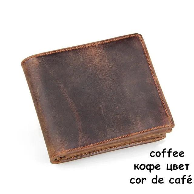 Men's Luxury Cow Leather Wallet Short Male Purse