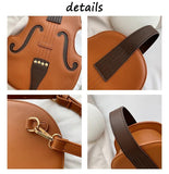Pu Leather Women's Backpack Female Violin Shoulder Crossbody Bags Handbag