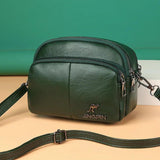 Women Leather Messenger Bag Multi-compartment Casual Shoulder Bag