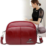 Women Leather Messenger Bag Multi-compartment Casual Shoulder Bag