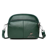 Women Leather Messenger Bag Multi-compartment Casual Shoulder Bag
