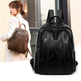 High Soft Leather Book Bags For Teenage Girls Travel Backpack