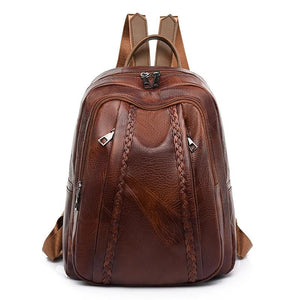High Soft Leather Book Bags For Teenage Girls Travel Backpack
