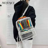 Transparent Backpack College Students Waterproof Female Candy Schoolbag