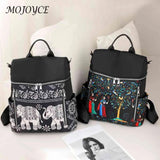 Retro Ethnic Backpack for Women Teenage Student College Girl