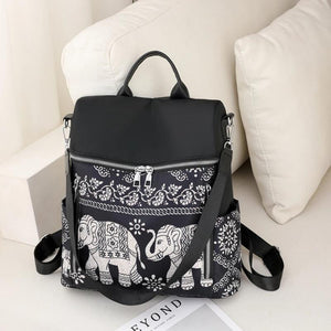 Retro Ethnic Backpack for Women Teenage Student College Girl
