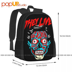 They Live Alien Face Horror Movie 80S Film Backpack Beach Bag