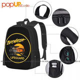 Baywatch Lifeguard Backpack Large Capacity Bookbag Swimming Storage Bag