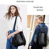Women Leather Backpack for Teenage Girls School Shoulder Bag