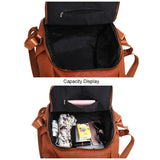 Women Leather Backpack for Teenage Girls School Shoulder Bag