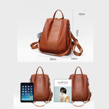 Women Leather Backpack for Teenage Girls School Shoulder Bag