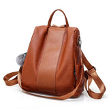 Women Leather Backpack for Teenage Girls School Shoulder Bag