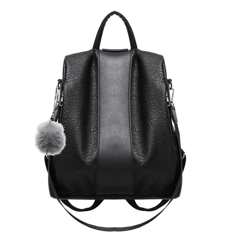 Women Leather Backpack for Teenage Girls School Shoulder Bag