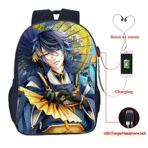 Touken Ranbu USB Charge Backpack Casual Rucksack Student