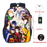 Touken Ranbu USB Charge Backpack Casual Rucksack Student