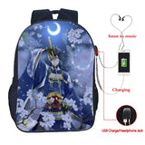 Touken Ranbu USB Charge Backpack Casual Rucksack Student