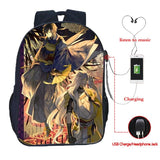 Touken Ranbu USB Charge Backpack Casual Rucksack Student