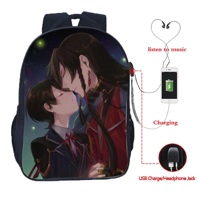 Touken Ranbu USB Charge Backpack Casual Rucksack Student