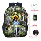 Assassination Classroom USB Charge Backpack Casual School Bag