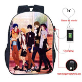 Free! Swim Club USB Charge School Bag School Backpack Casual USB Charging School