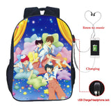 Free! Swim Club USB Charge School Bag School Backpack Casual USB Charging School