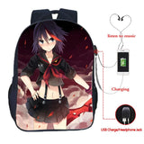Kill La Kill Matoi Ryuuko USB Charging School Bag Boys Girls Backpacks