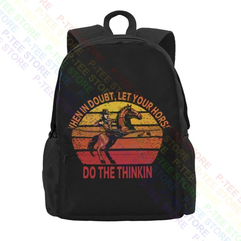 Horse Do the Thinkin Large Backpack Softback Gym Tote Bag