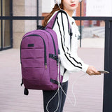 Business Travel Laptop Backpack with USB Charging Port, Gray